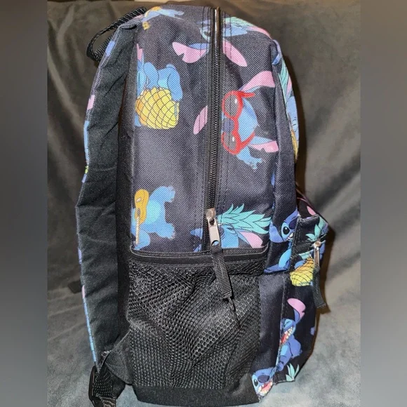 Disney Stitch 16” Full-Size Backpack Pineapple & Ukulele Guitar Allover Print - Picture 4 of 16